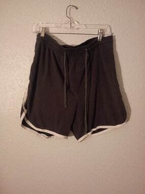 James Perse Black Athletic Shorts with White Trim